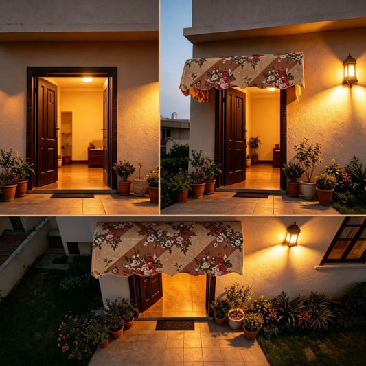 Decorative Floral Patterned Shade For Door